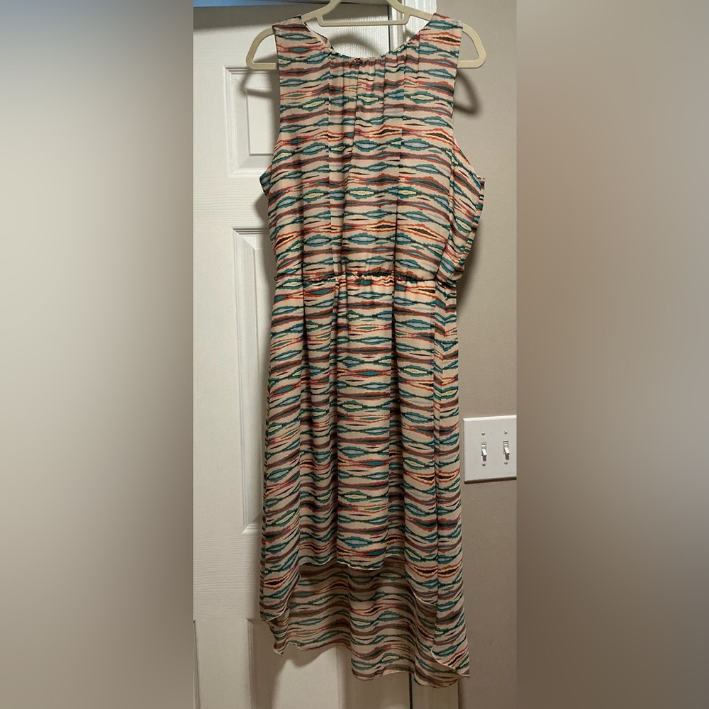 Cato Multicolor Sleeveless High-Low Dress (Size XL)